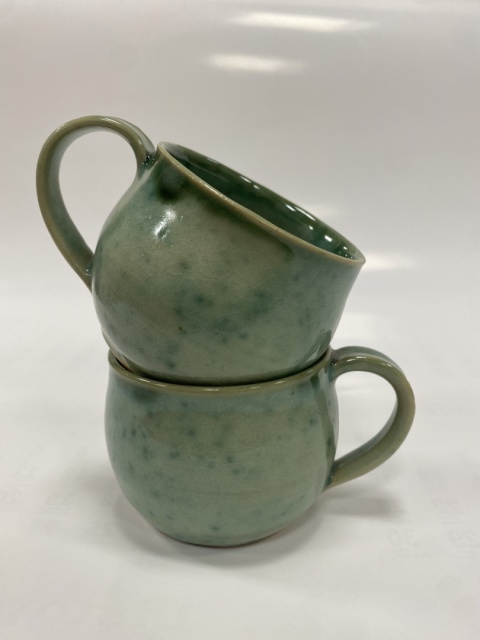 Kubek ceramiczny zielony ok 200 ml, ceramika ręcznie robiona