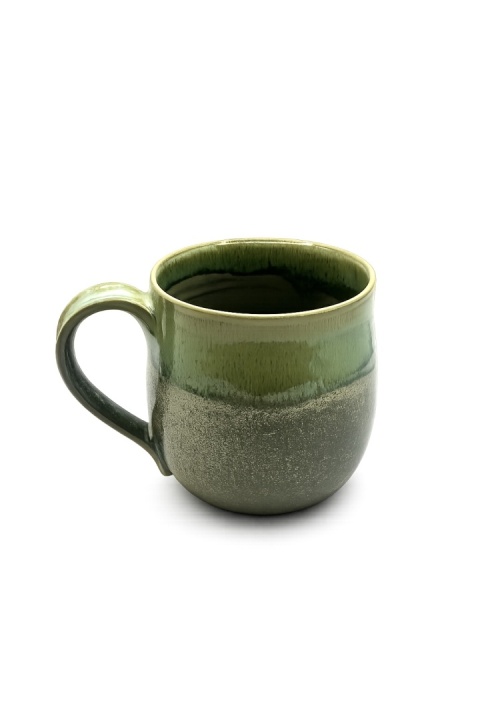 Kubek ceramiczny 450 ml – zielone szkliwo efektowe
